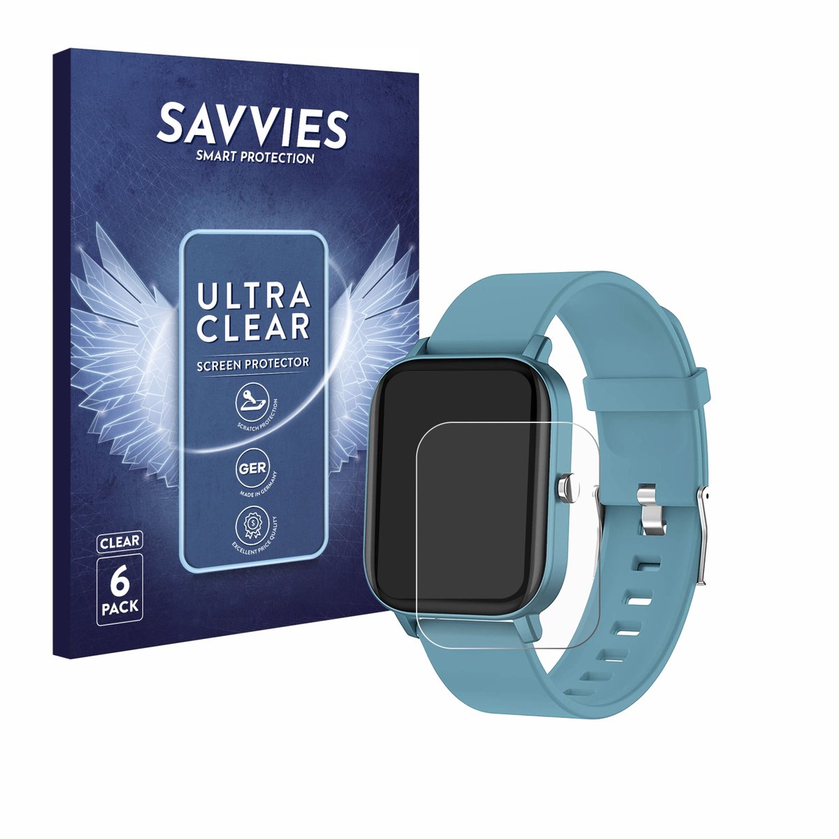 Savvies - Screenprotector voor Pubu Smartwatch - Folie Beschermfolie transparant 6 Stuks