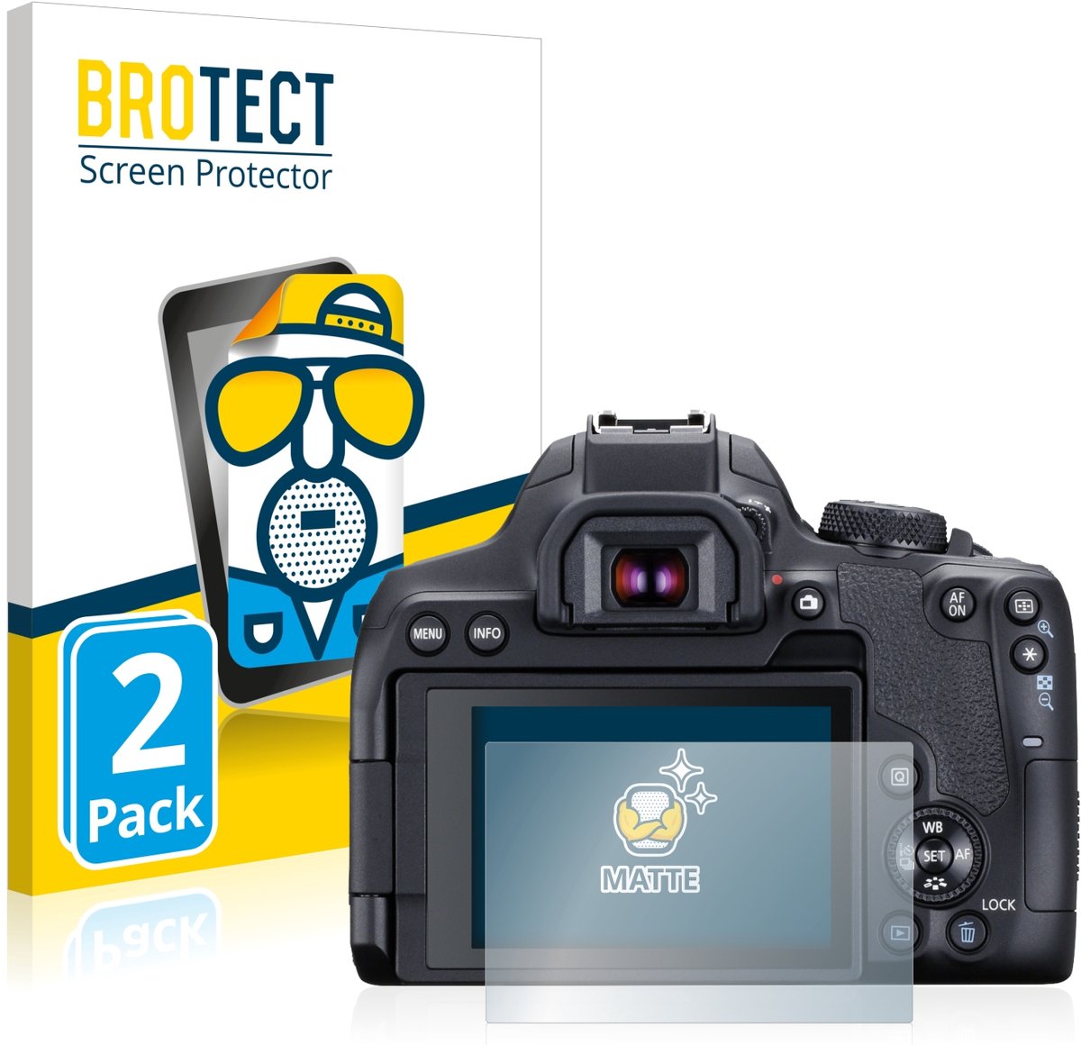 BROTECT - Screenprotector voor Canon EOS 850D - Folie Beschermfolie matte 2 Stuks