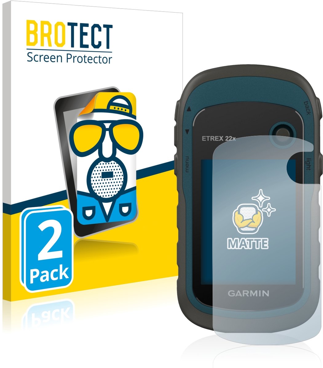 BROTECT - Screenprotector voor Garmin eTrex 22x - Folie Beschermfolie matte 2 Stuks