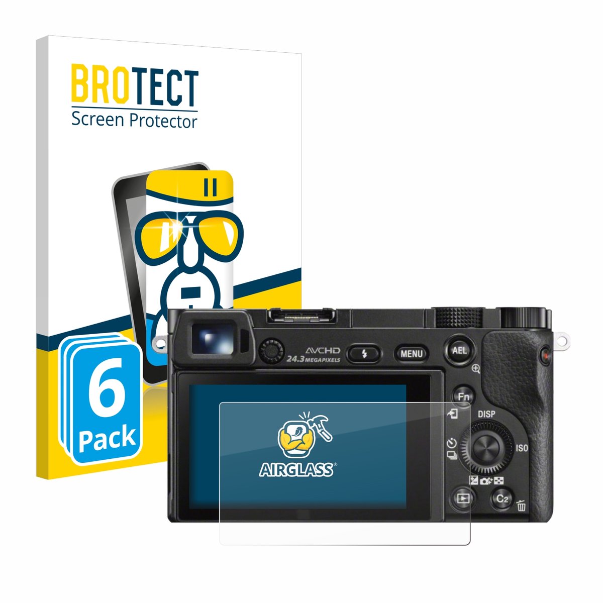Screenprotector 6 Stuks voor Sony Alpha 5000 / 6000 / 6400 Beschermglas transparant