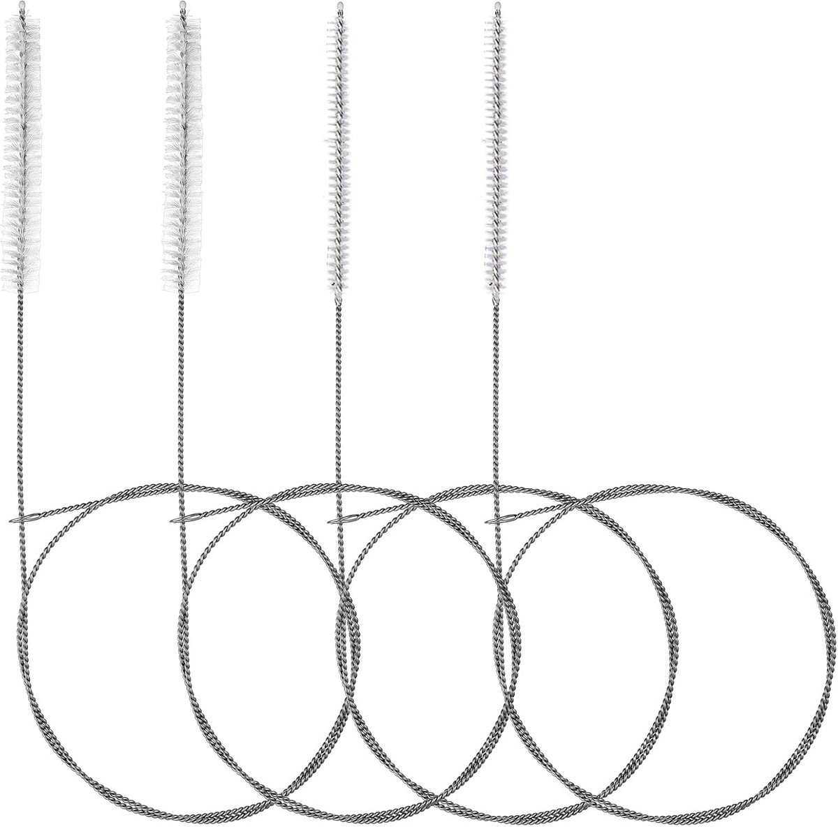 Set van 4 Flexibele Reinigingsborstels voor Slangen en Afvoeren - 1 Meter Lang
