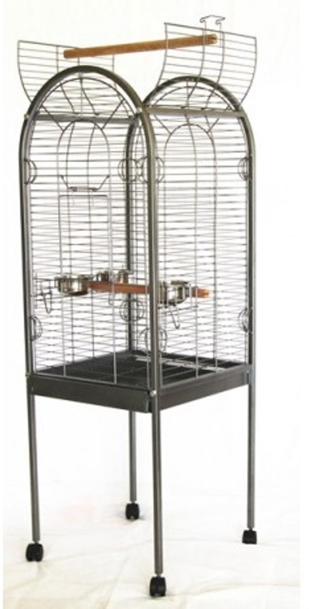 Bol.com Topmast Papegaaienkooi - kooi voor Papegaai - Joan - Antraciet - 55 x 55 x 160 cm aanbieding