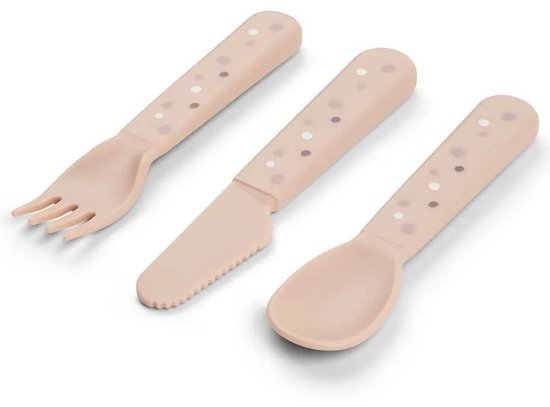 Done By Deer Foodie Cutlery Set Happy Dots Powder van Done by Deer — afbeelding 2
