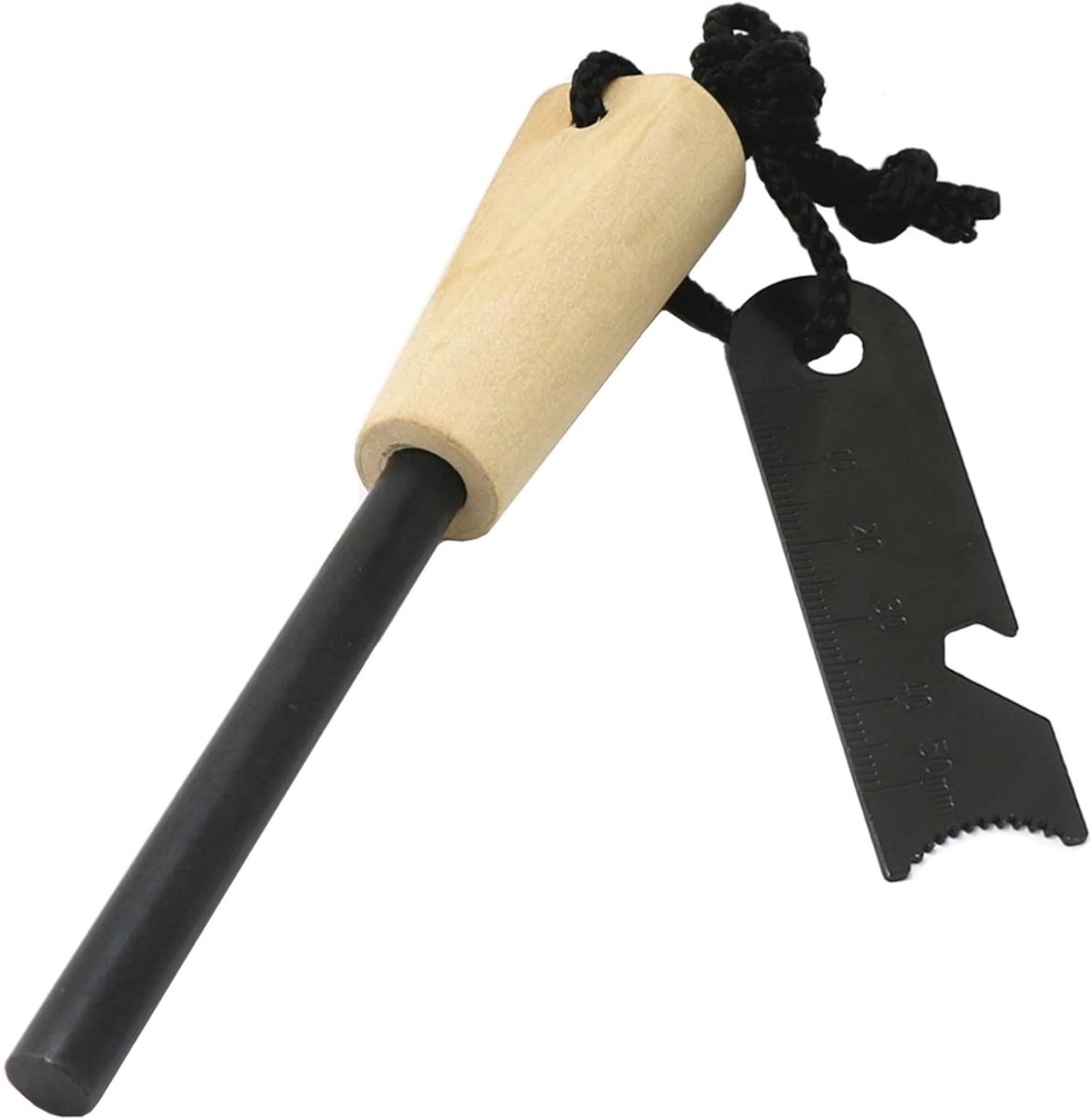 Quvo® Fire kit - Firesteel - Vuurmaker - Zwart - 13 cm x 4 cm x 2 cm