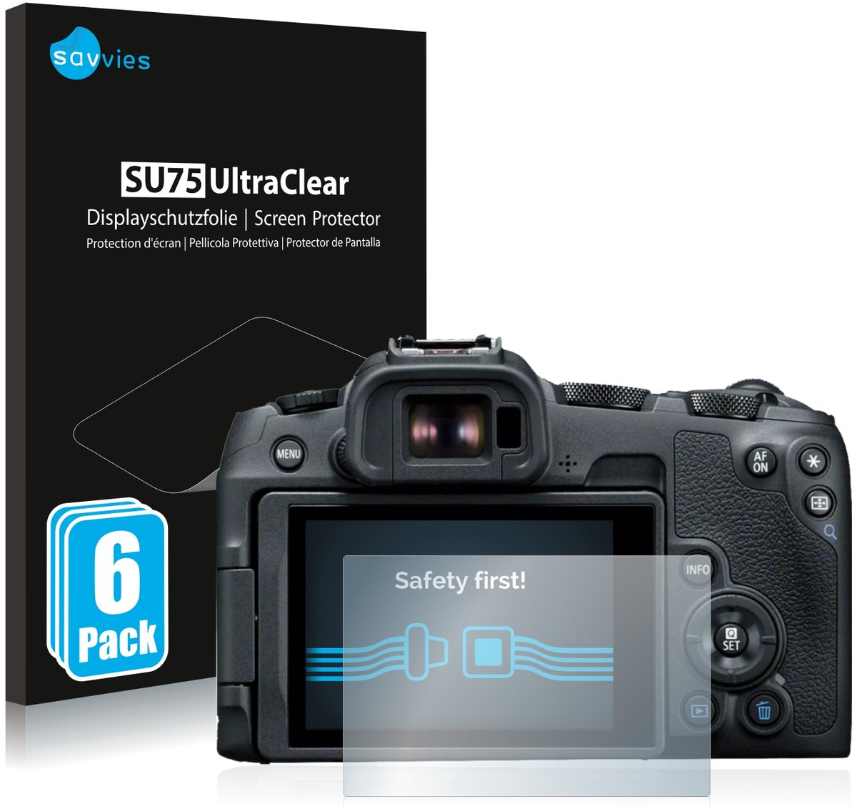 Savvies - Screenprotector voor Canon EOS R8 - Folie Beschermfolie transparant 6 Stuks