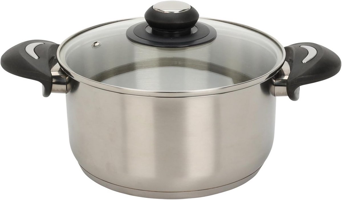 Rvs Steelpan met Glasdeksel Universeel - Geschikt voor Alle Warmtebronnen