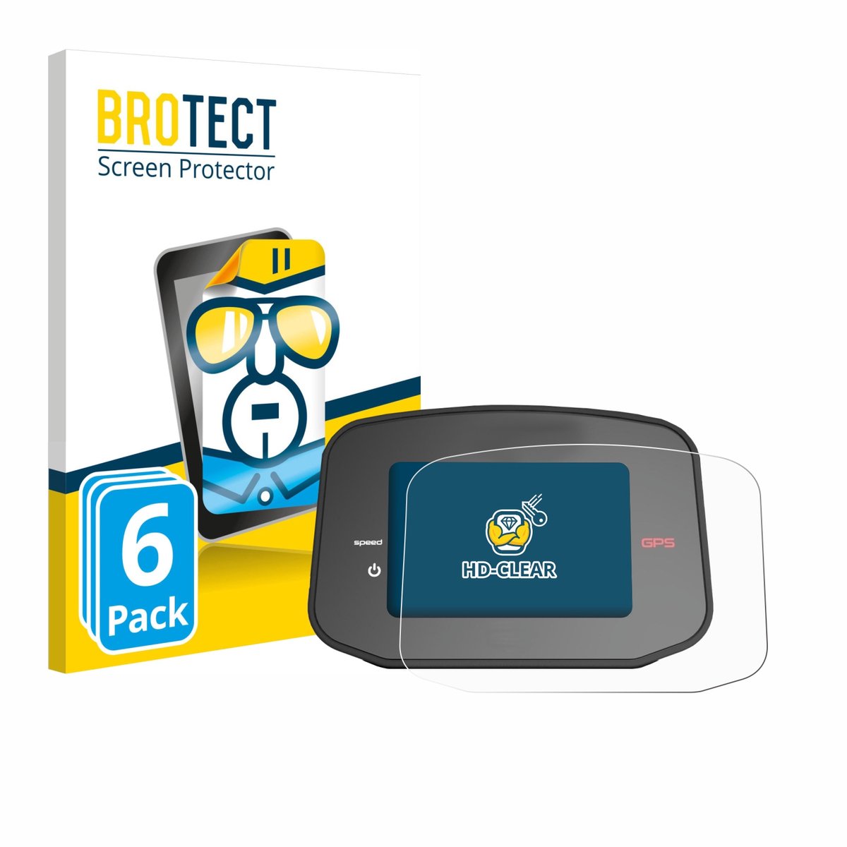 BROTECT - Screenprotector voor PowaKaddy CT8 GPS - Folie Beschermfolie transparant 6 Stuks