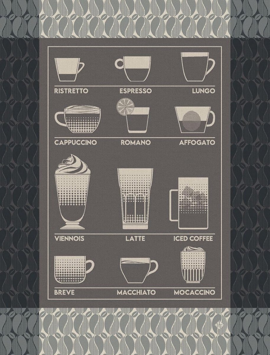 Jacquard Theedoek Barista Ristretto Katoen Snelle Droging 60x80 cm