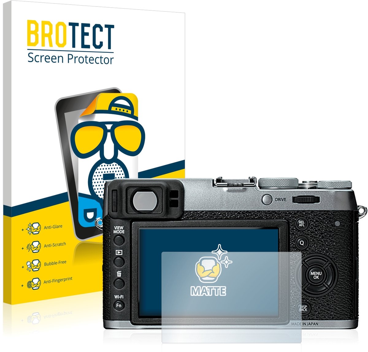 BROTECT - Screenprotector voor Fujifilm X100T - Folie Beschermfolie matte 2 Stuks
