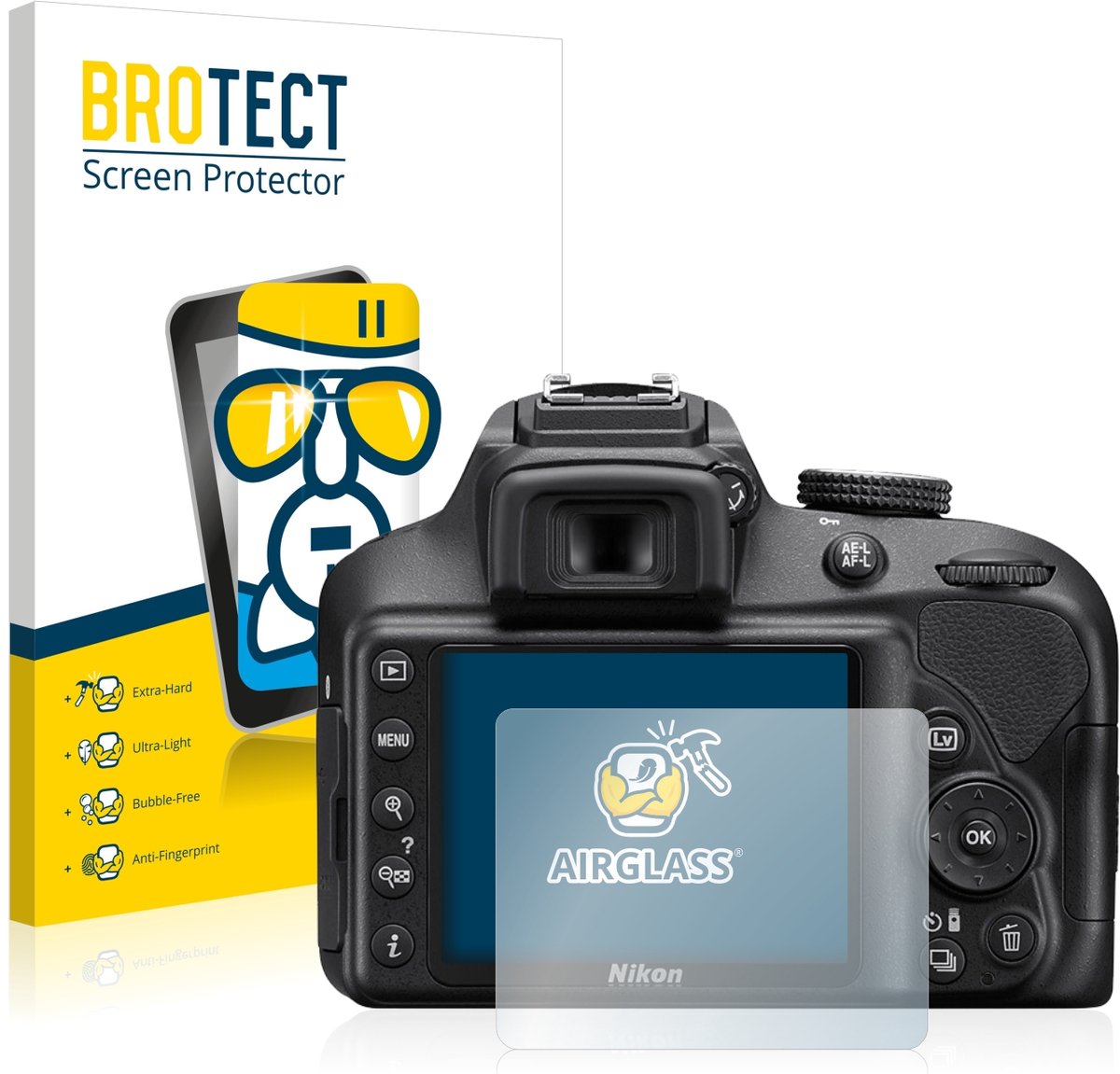 Screenprotector voor Nikon D3400 Beschermglas transparant