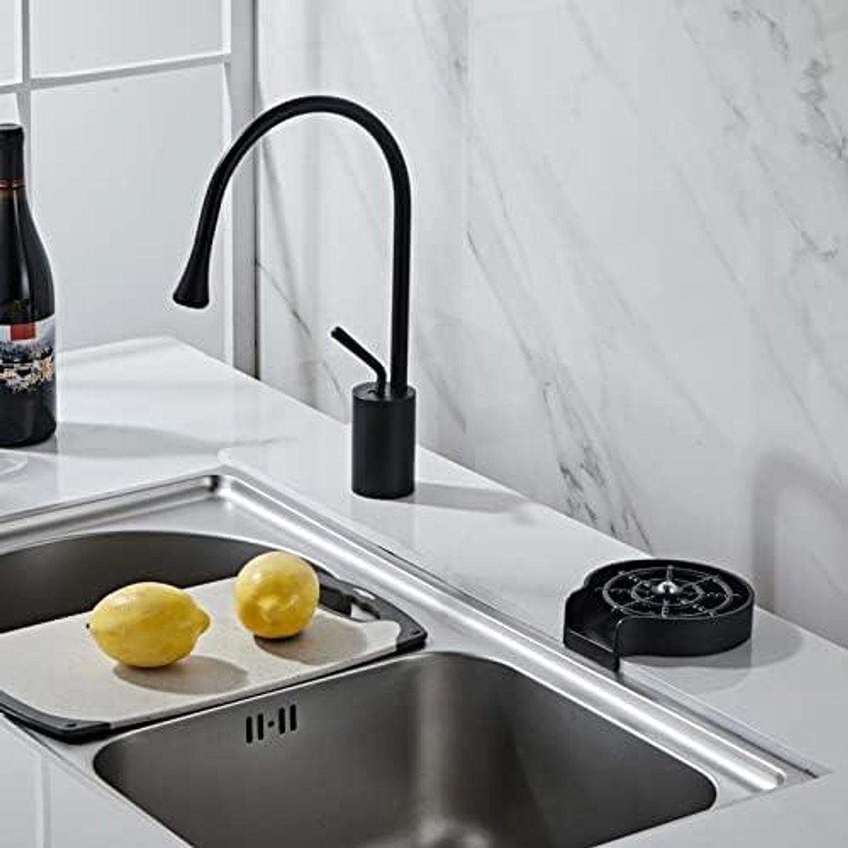 Allecto- Glazenwasser - Bekerreiniger - Hogedrukspuit - Wasgootsteen - Glasreiniger - Keuken - Koffieshop - Geschikt voor - Keuken - Rood.