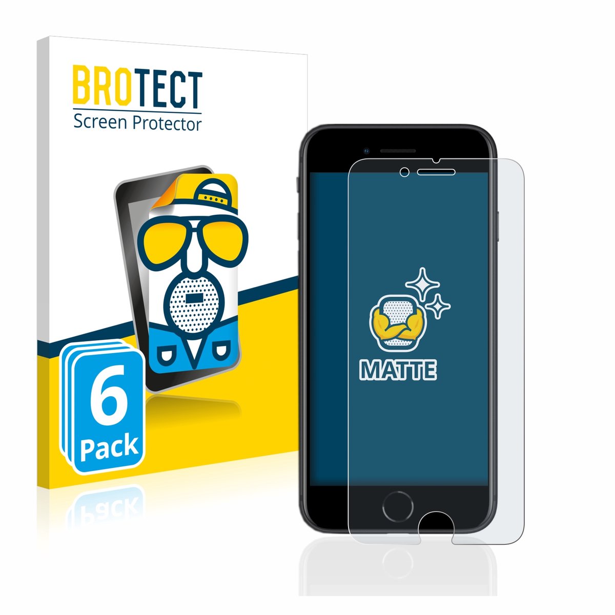 BROTECT - Screenprotector voor Apple iPhone SE 2 / SE 3 - Folie Beschermfolie matte 6 Stuks