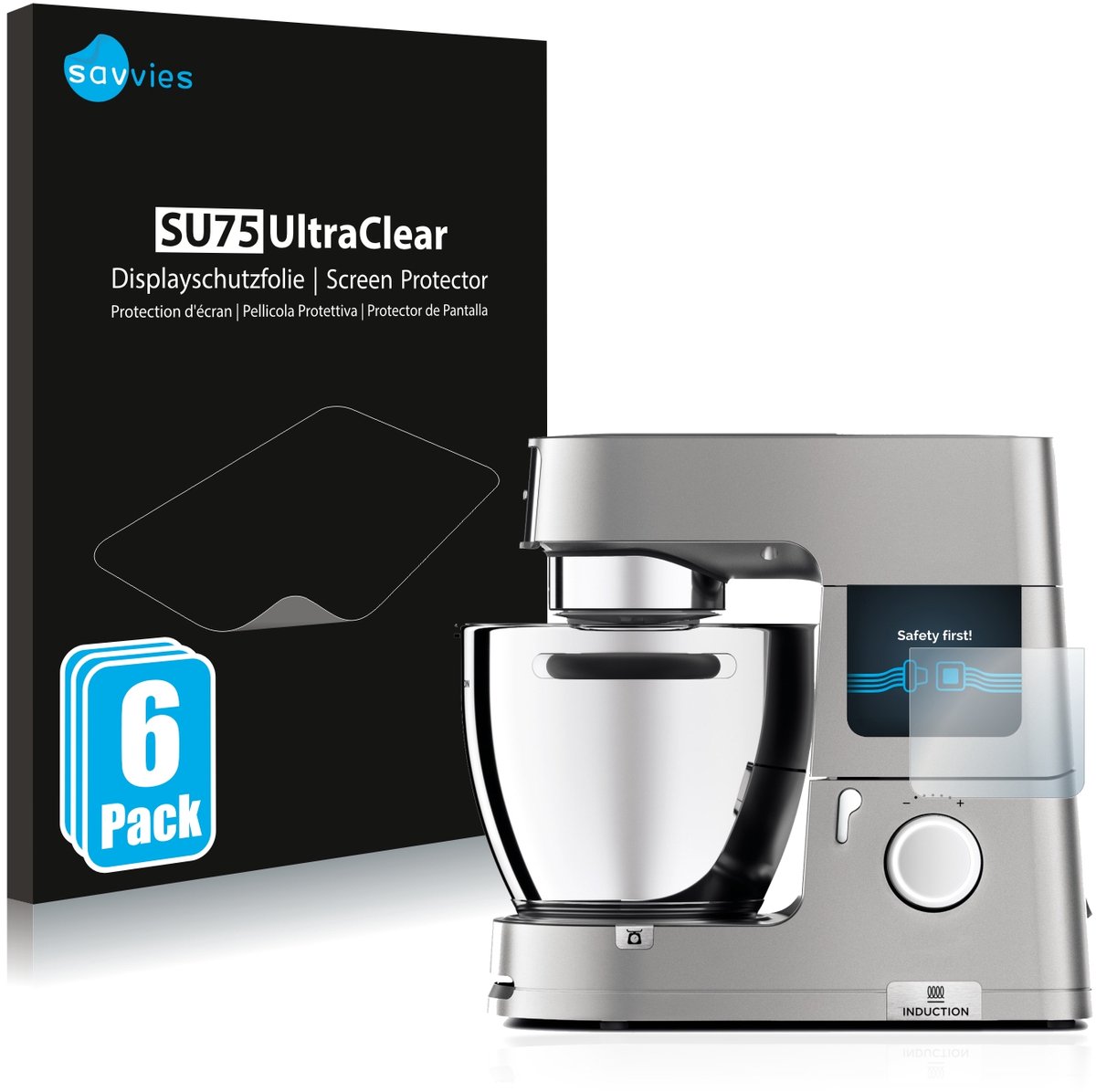 Savvies - Screenprotector voor Kenwood KCL 95 cooking chef XL. - Folie Beschermfolie transparant 6 Stuks