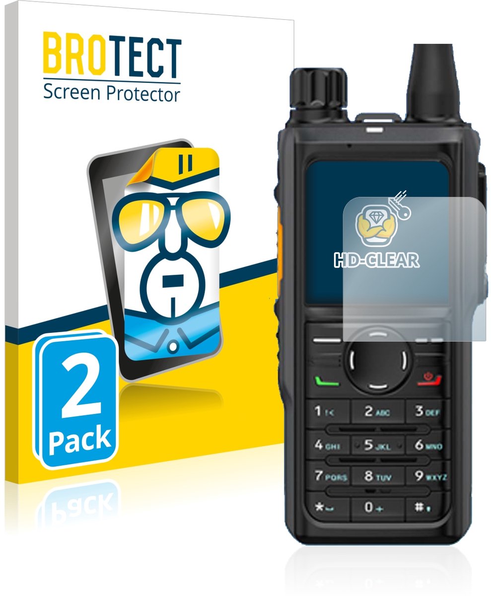 BROTECT - Screenprotector voor Hytera HP 685 - Folie Beschermfolie transparant 2 Stuks