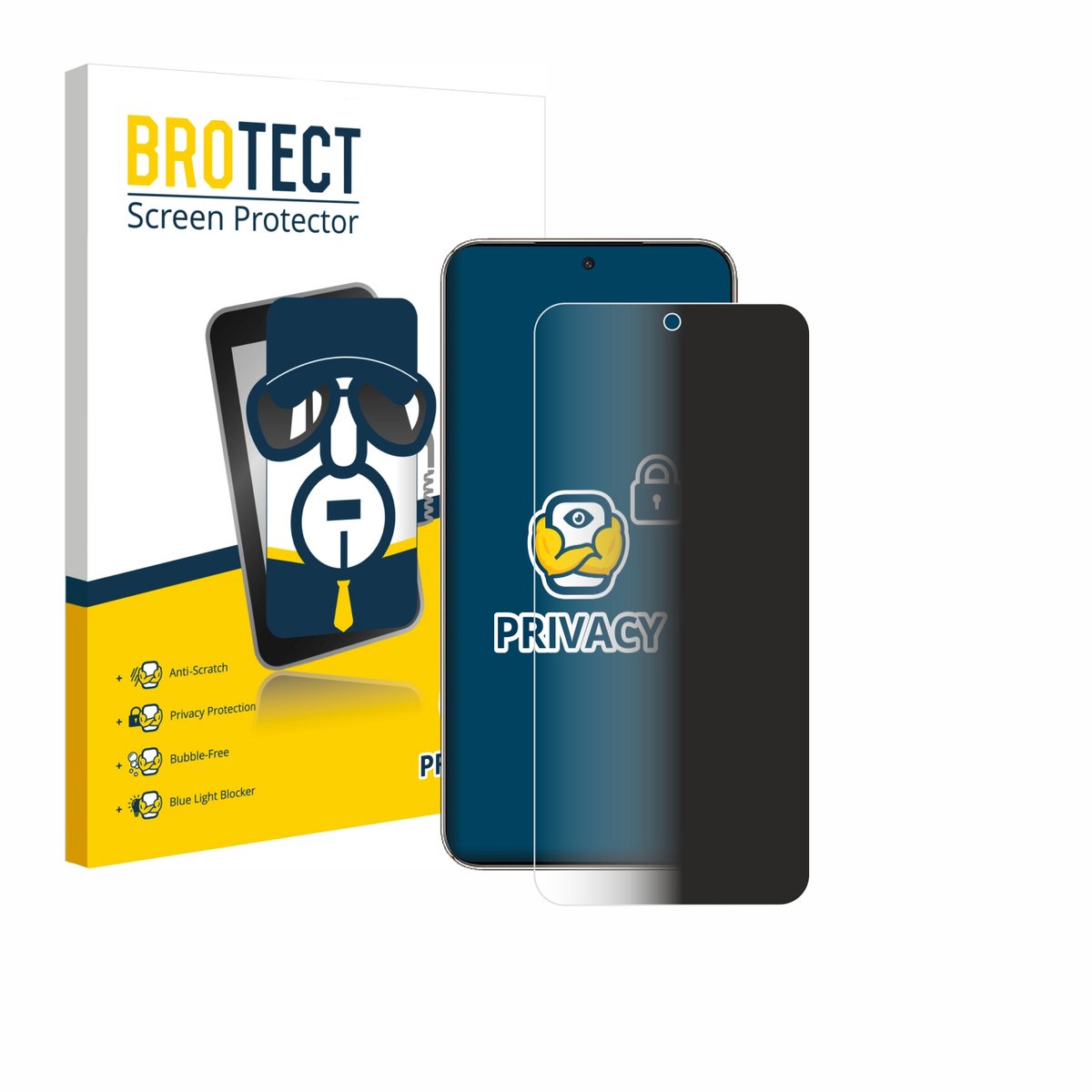 BROTECT - privacy screenprotector voor Honor X70 - Folie Beschermfolie Blauwlichtfilter