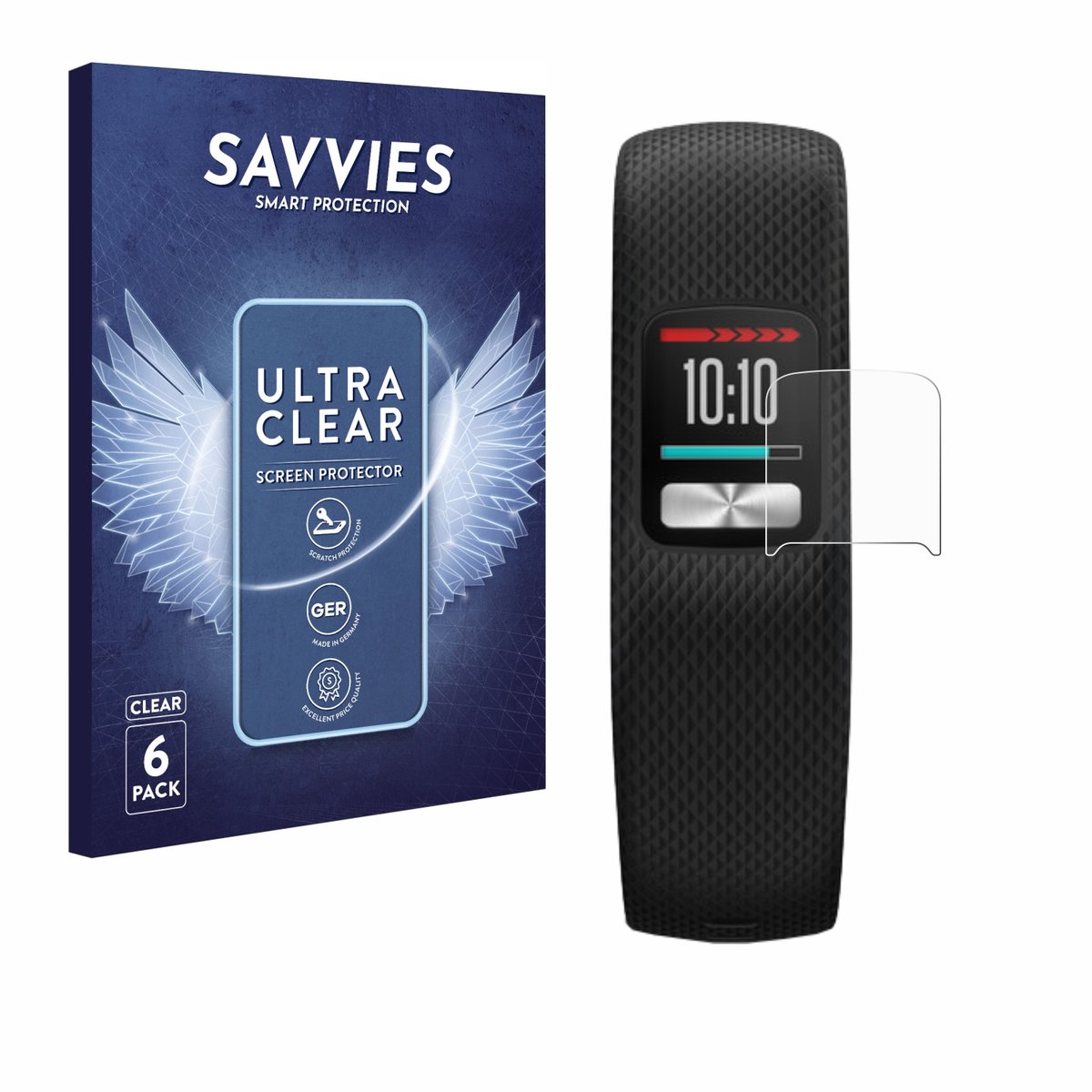 Savvies - Screenprotector voor Garmin Vivofit 4 - Folie Beschermfolie transparant 6 Stuks
