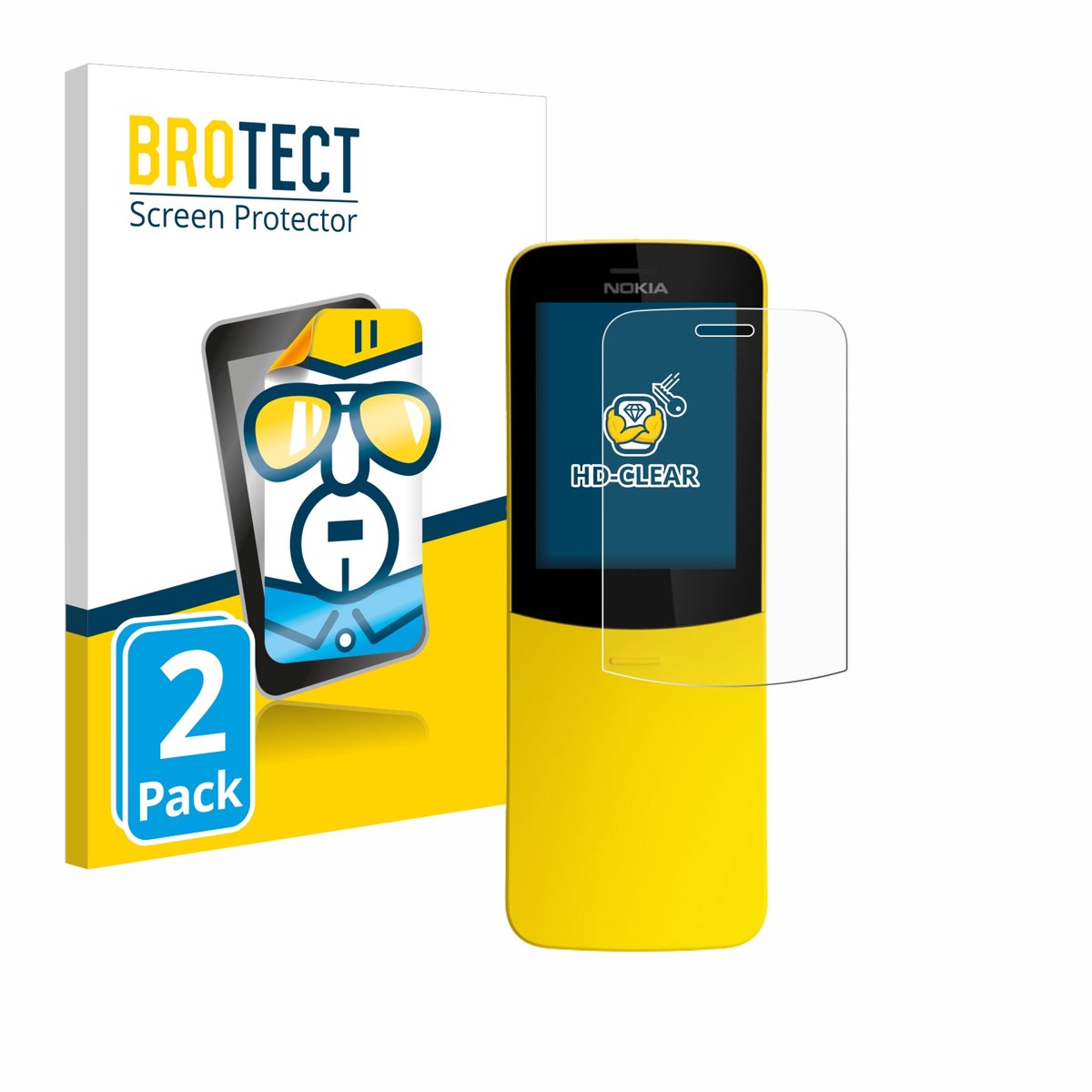BROTECT - Screenprotector voor Nokia 8110 - Folie Beschermfolie transparant 2 Stuks