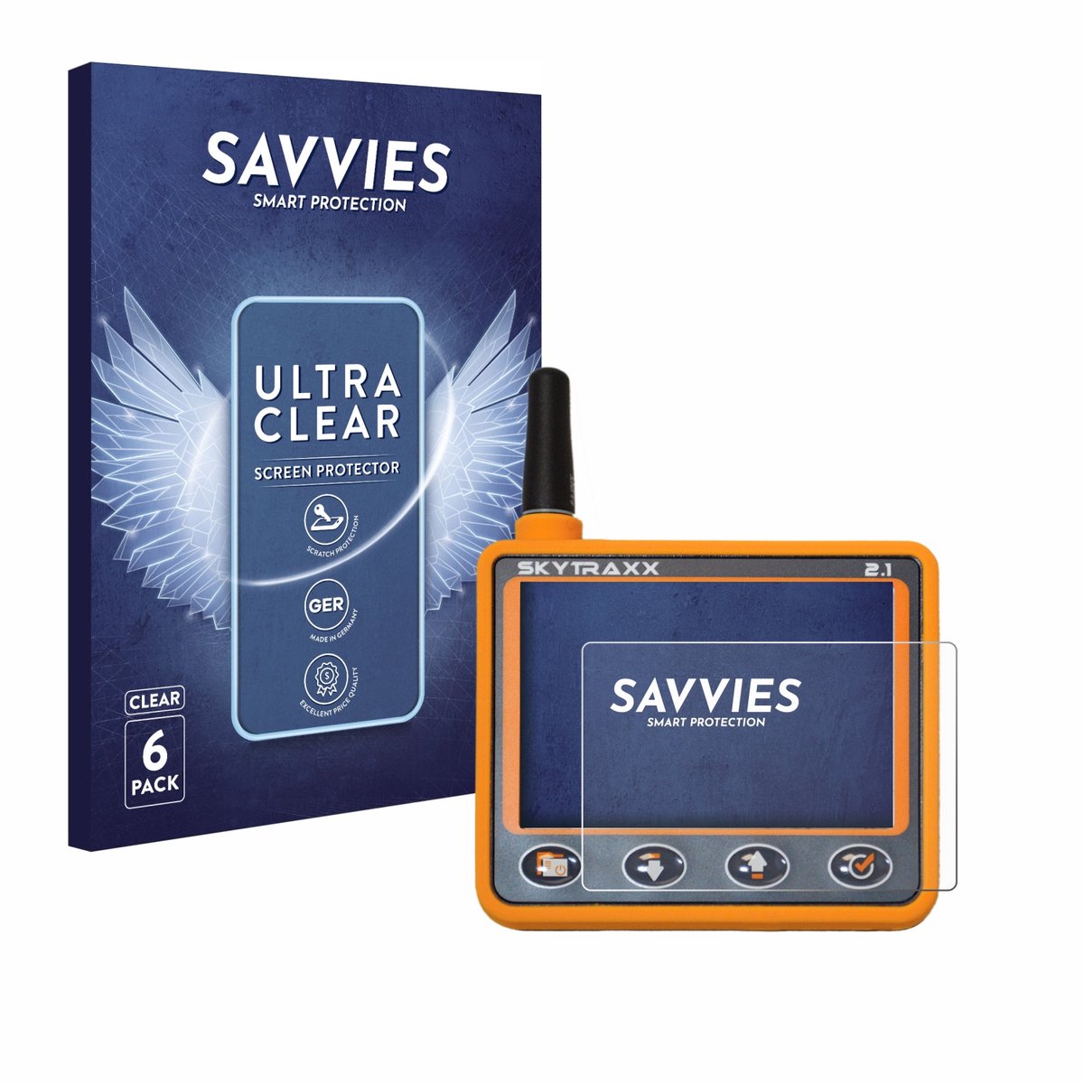 Savvies - Screenprotector voor Skytraxx 2.1 Vario - Folie Beschermfolie transparant 6 Stuks