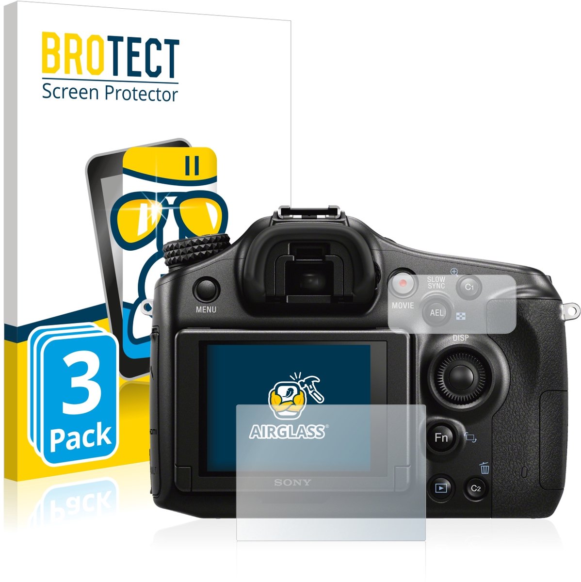 Screenprotector 3 Stuks voor Sony Alpha 68 Beschermglas transparant