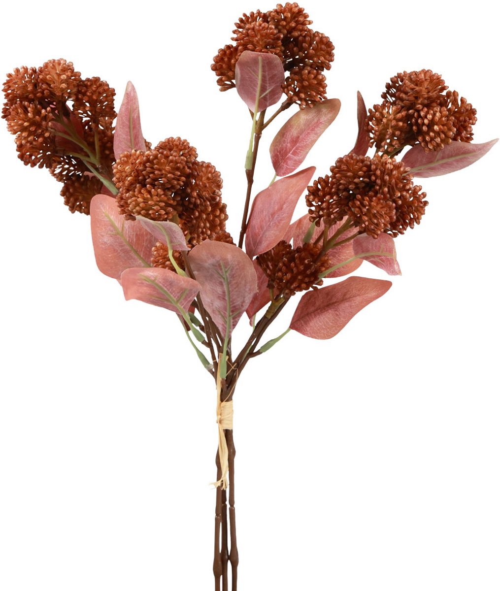 Viana Fat Hen Rode Sedum Muurpeper Kunstbloemen 41cm 3st rood