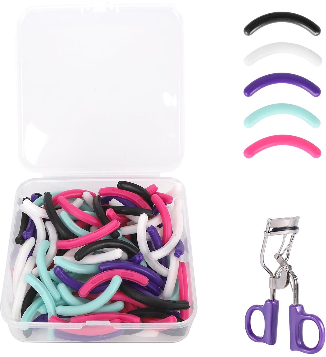 Vervangende Wimperkruller Pads - 100 Stuks - Multicolor Rubber voor Extra Comfort