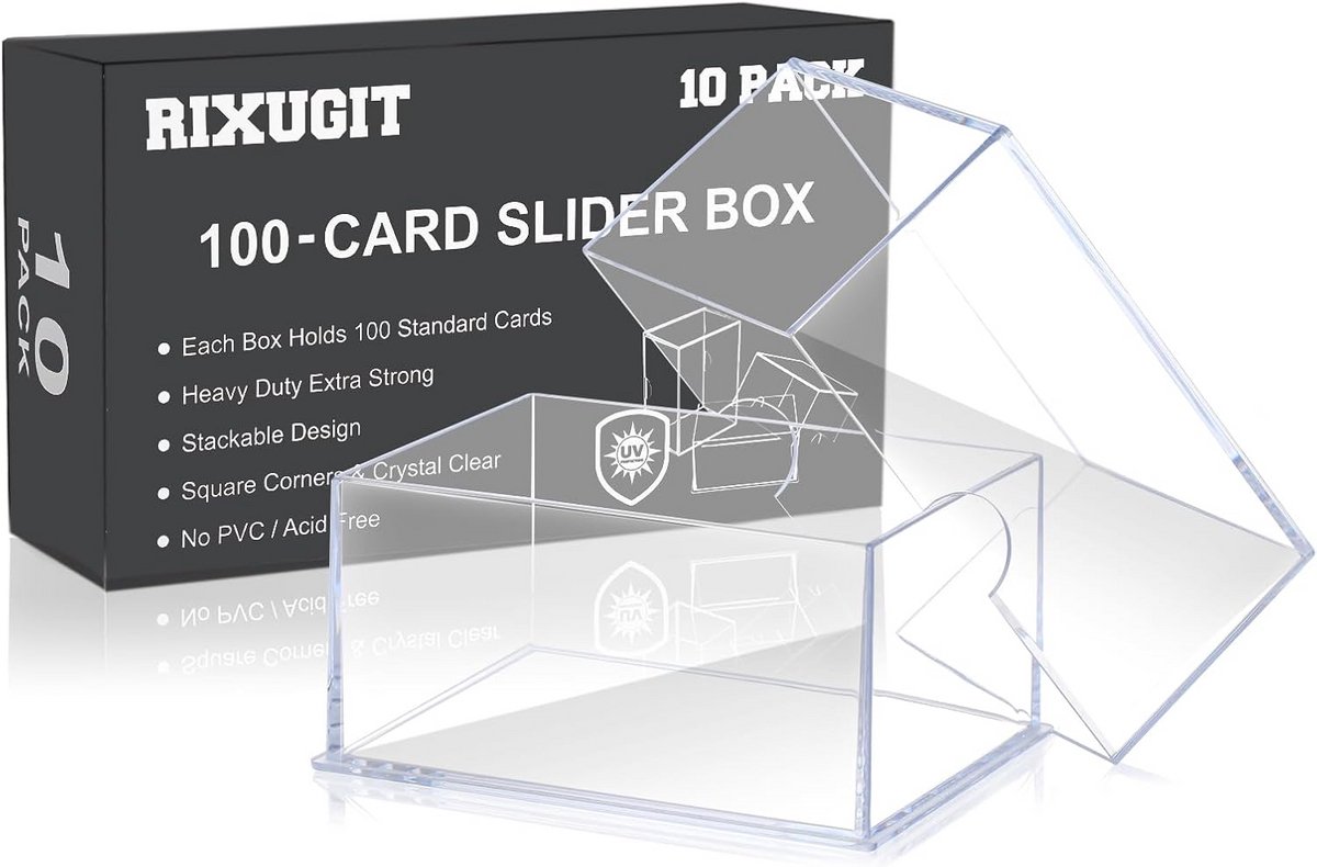 10-pack 100-Count 2-delige Deck-Case Kaartdoos - Doorzichtige Trading Card Opbergdoos voor Gamingkaarten, Sportkaarten, Honkbalkaarten, Speelkaarten