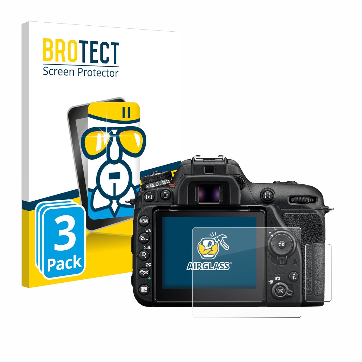 Screenprotector 3 Stuks voor Nikon D7500 Beschermglas transparant