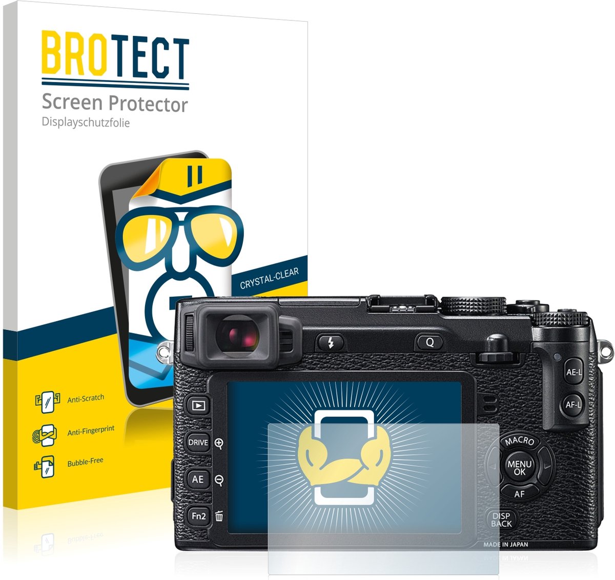 BROTECT - Screenprotector voor Fujifilm X-E2 - Folie Beschermfolie transparant 2 Stuks