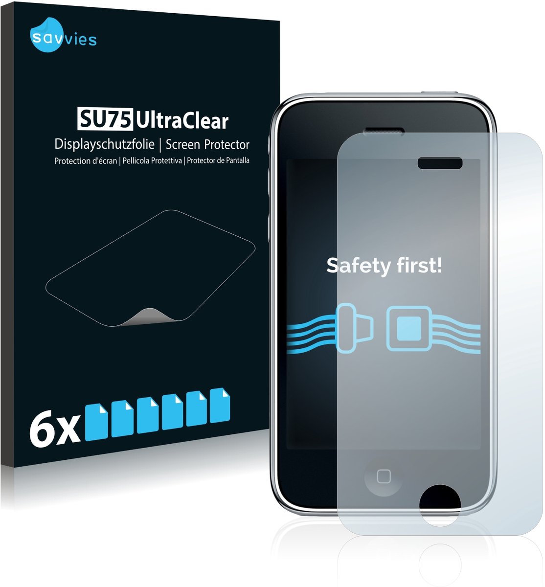 Savvies - Screenprotector voor Apple iPhone 3GS - Folie Beschermfolie transparant 6 Stuks