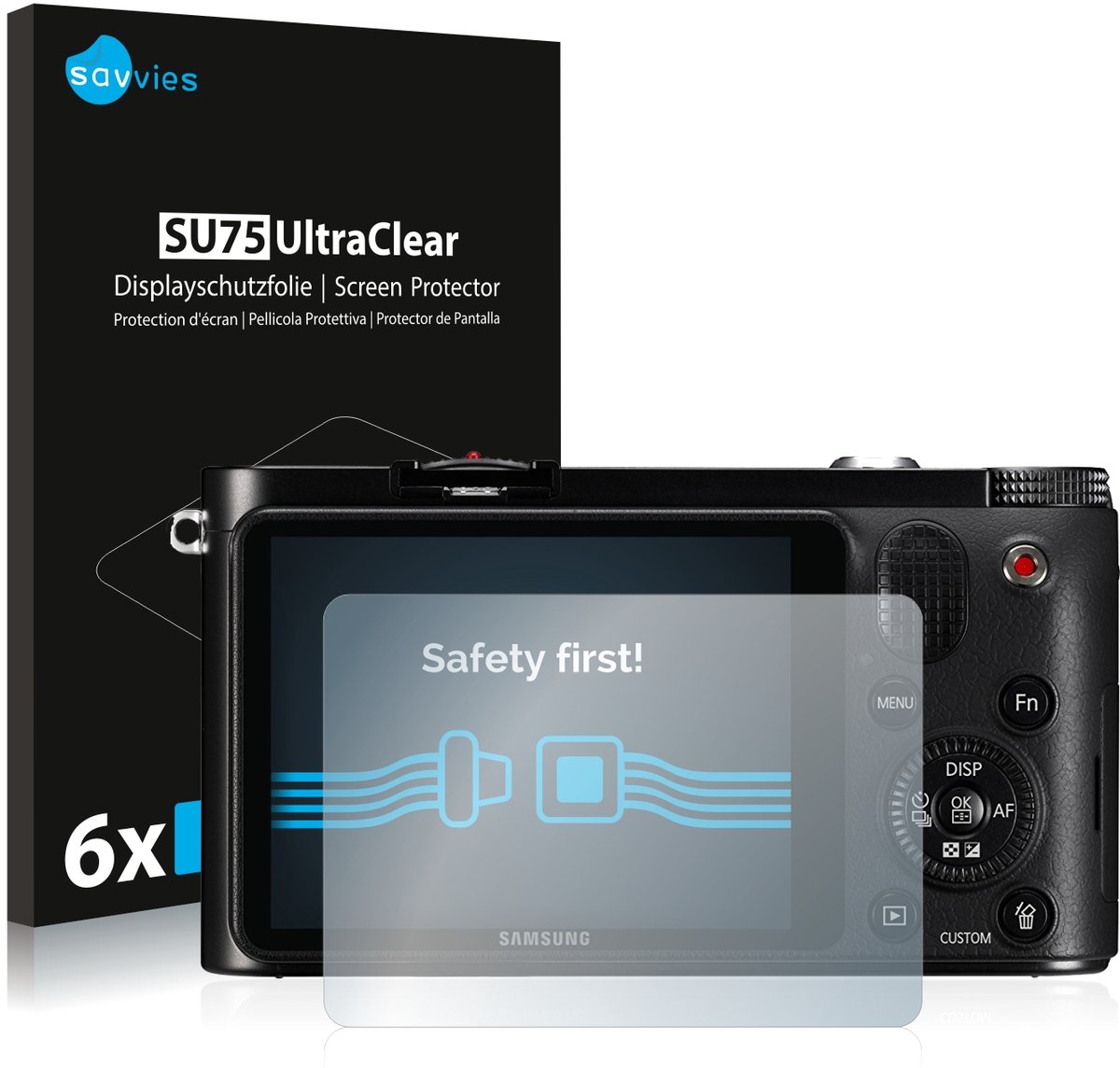 Savvies - Screenprotector voor Samsung NX1000 - Folie Beschermfolie transparant 6 Stuks