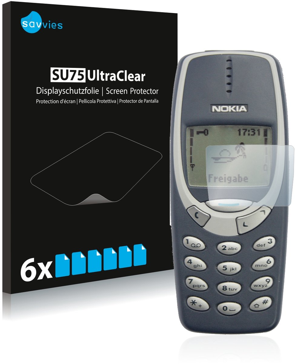 Savvies - Screenprotector voor Nokia 3310 2011 - Folie Beschermfolie transparant 6 Stuks
