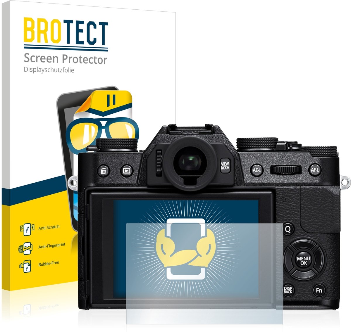 BROTECT - Screenprotector voor Fujifilm X-T10 - Folie Beschermfolie transparant 2 Stuks