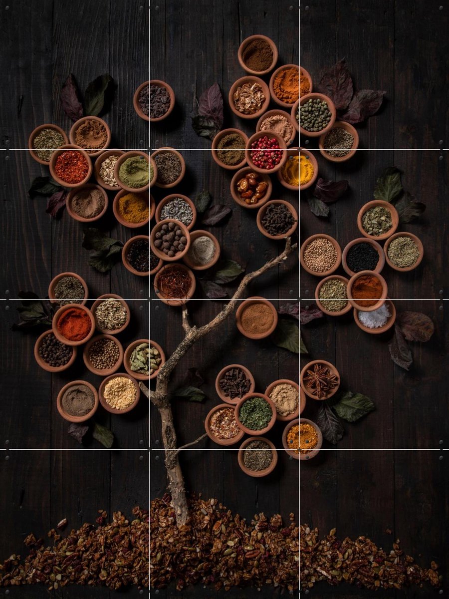 IXXI Tree of Spice, Diana Popescu & Various - 60 x 80 cm - Gratis ophangtool - Grote wanddecoratie en posters - Fotografie, Woonkamer, Eetkamer