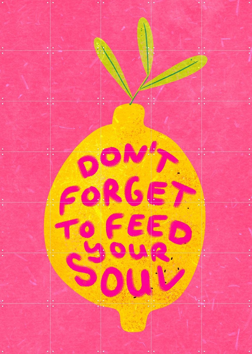 IXXI Soulfood Lemon, Raissa Oltmanns - 100 x 140 cm - Gratis ophangtool - Grote wanddecoratie en posters - Speels, Illustraties, Typografie, Grafisch