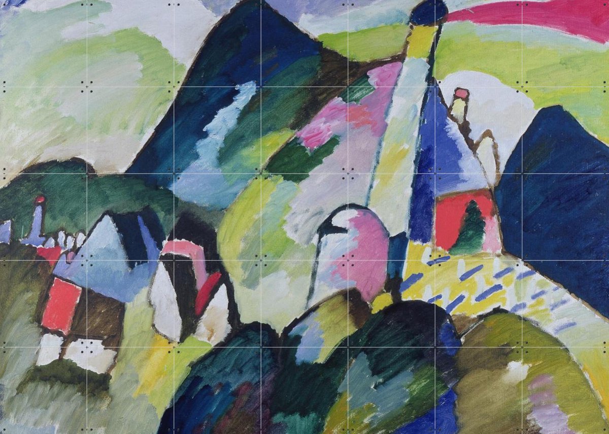 IXXI Murnau with Church II, Kandinsky & Bridgeman Images - 140 x 100 cm - Gratis ophangtool - Grote wanddecoratie en posters - Abstract, Klassiek