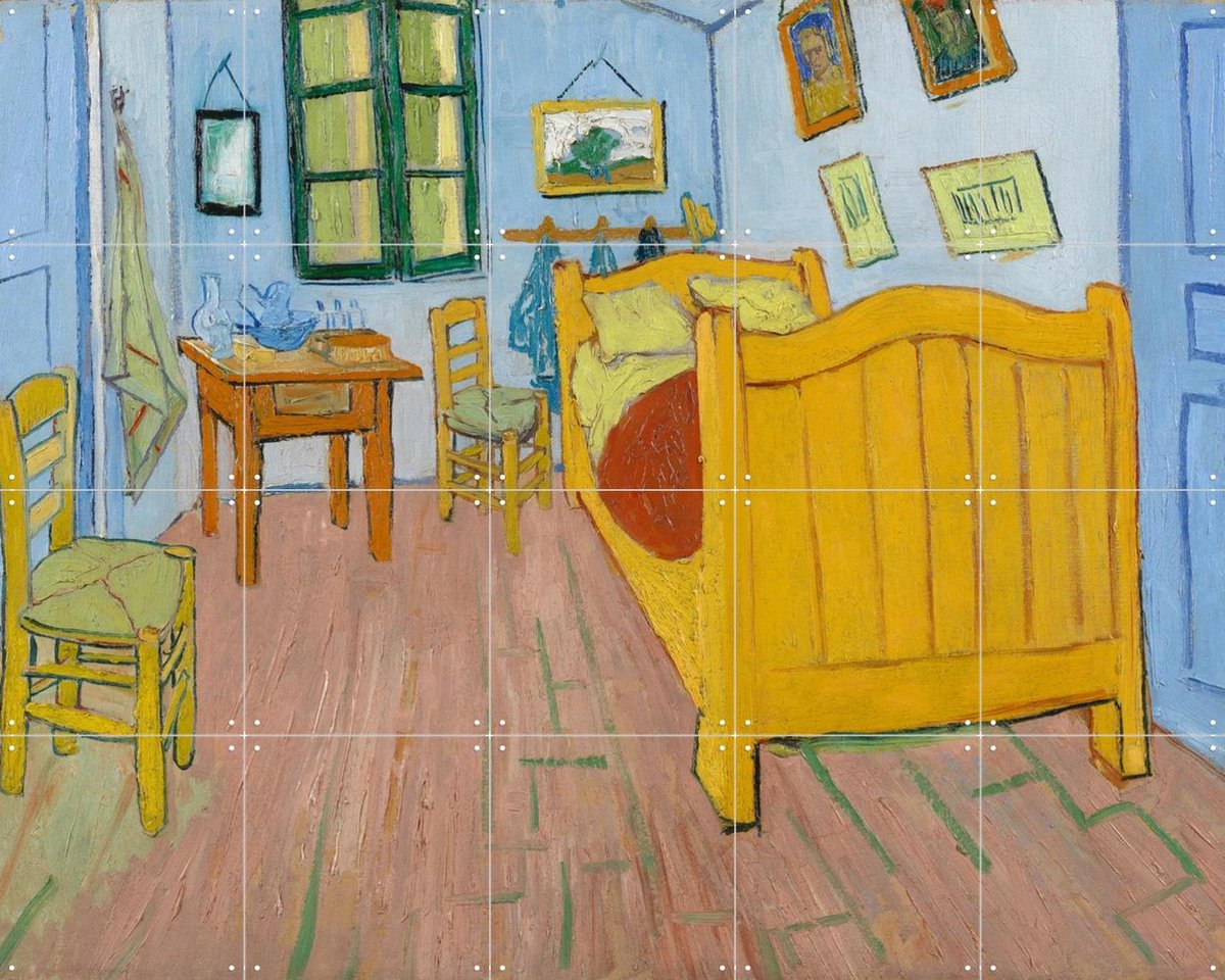 IXXI De slaapkamer (1888), Vincent van Gogh (1853 - 1890) & Van Gogh Museum - 100 x 80 cm - Gratis ophangtool - Grote wanddecoratie en posters -