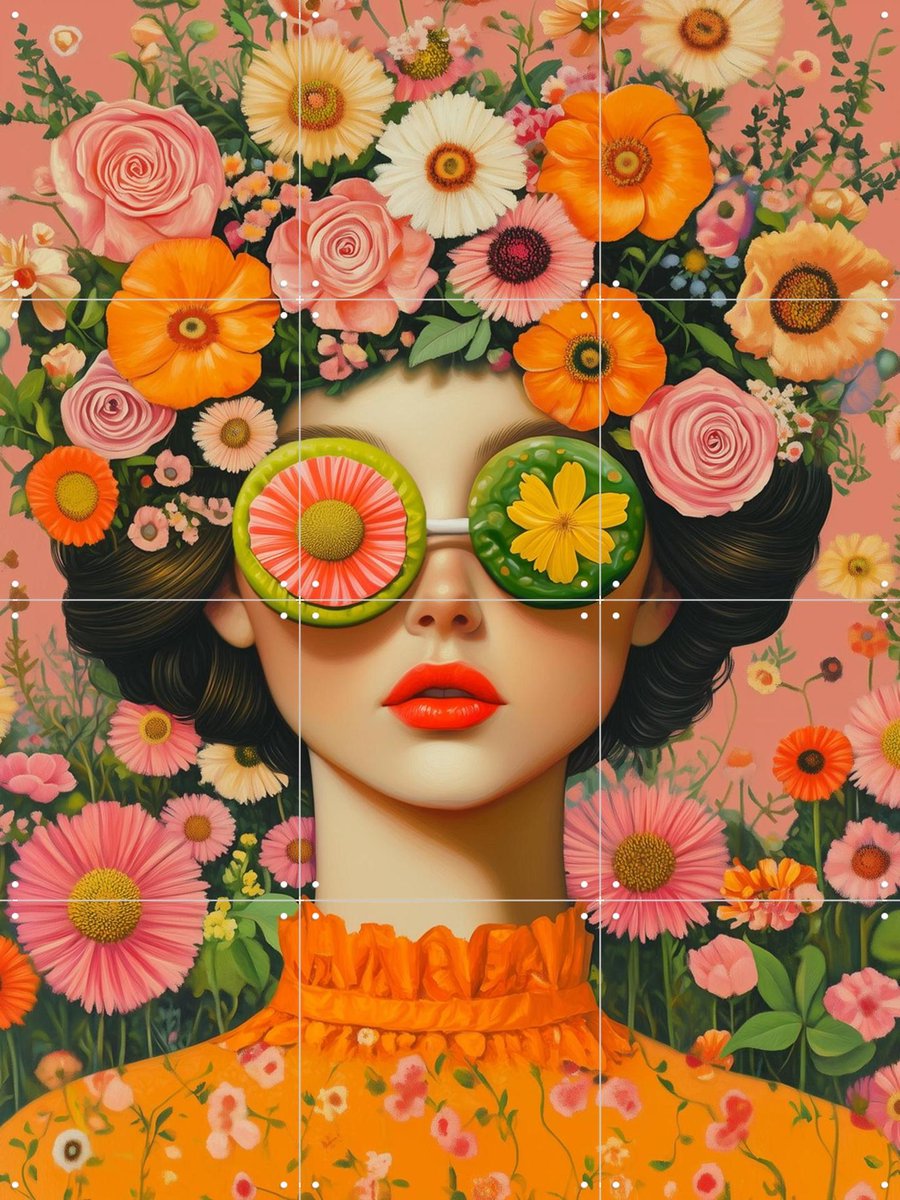 IXXI Create your own spring, Mirjam Duizendstra - 60 x 80 cm - Gratis ophangtool - Grote wanddecoratie en posters Slaapkamer, Woonkamer, Portretten