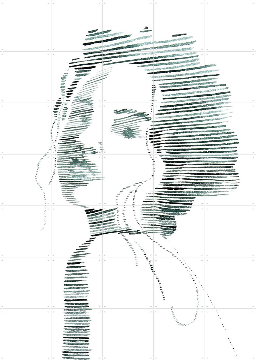IXXI Faded love, Natalie Bruns - 100 x 140 cm - Gratis ophangtool - Grote wanddecoratie en posters - Line art, Minimalisme, Illustraties, Woonkamer