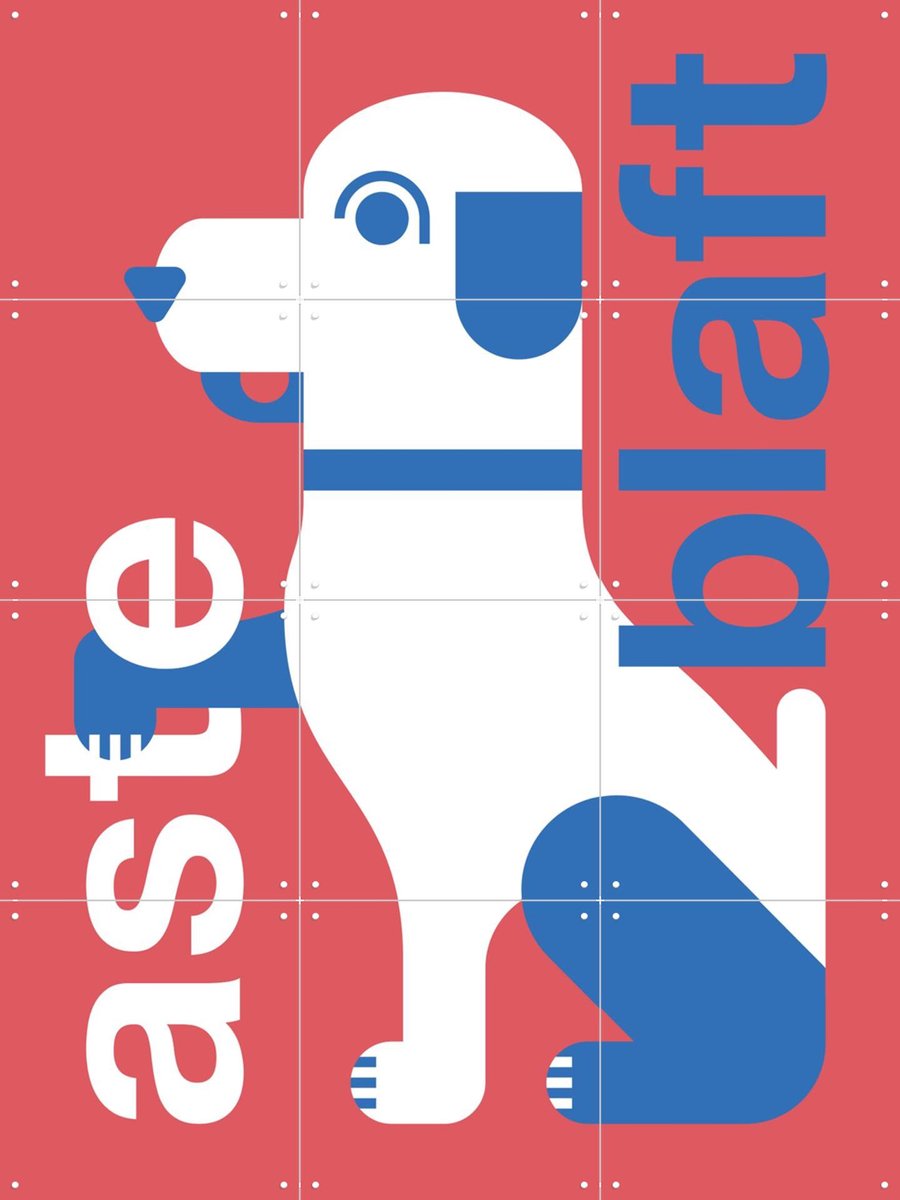 IXXI Asteblaft, Studio Turbo - 60 x 80 cm - Gratis ophangtool - Grote wanddecoratie en posters - Grafisch Ontwerp, Illustraties, Kleurrijk, Digitale