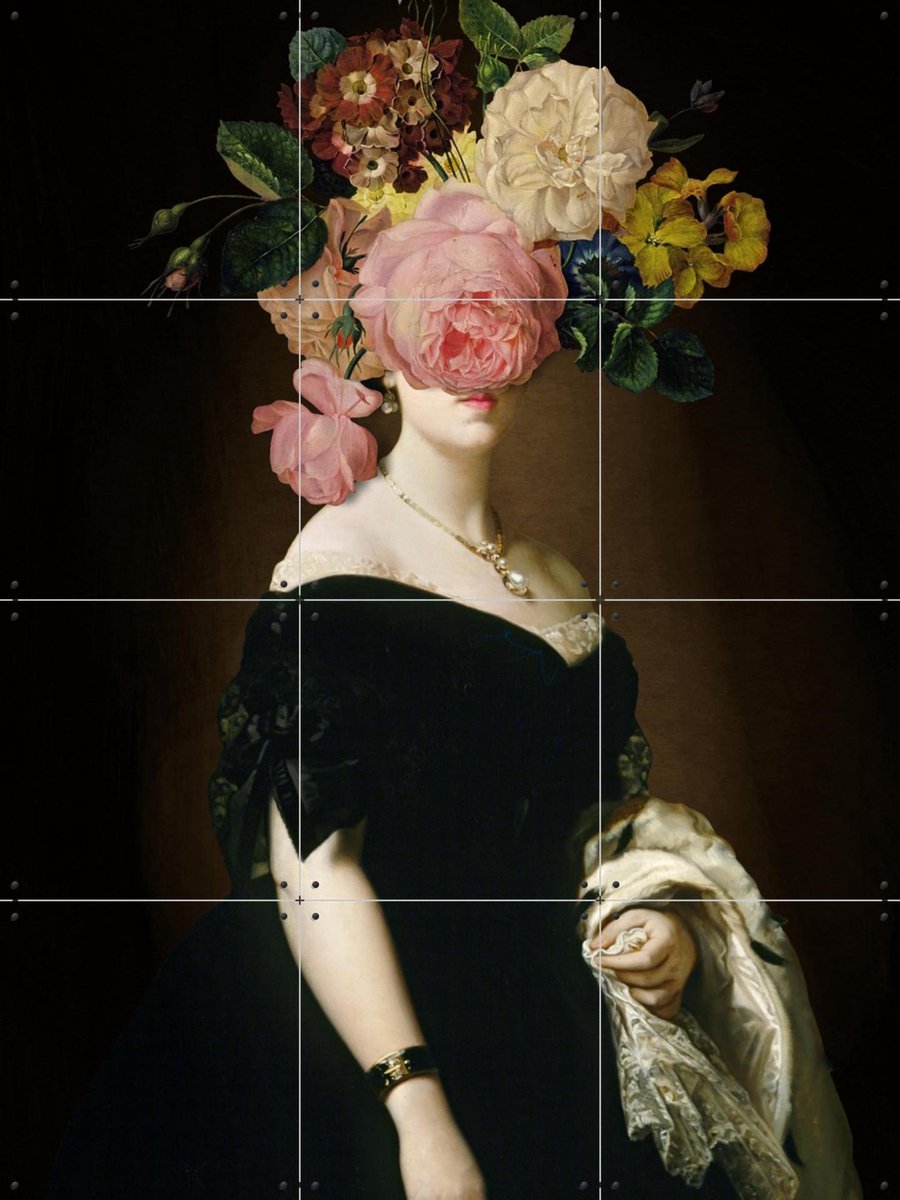 IXXI Her Portrait, Marja van den Hurk - 60 x 80 cm - Gratis ophangtool - Grote wanddecoratie en posters - Vintage, Surrealisme, Collage, Slaapkamer