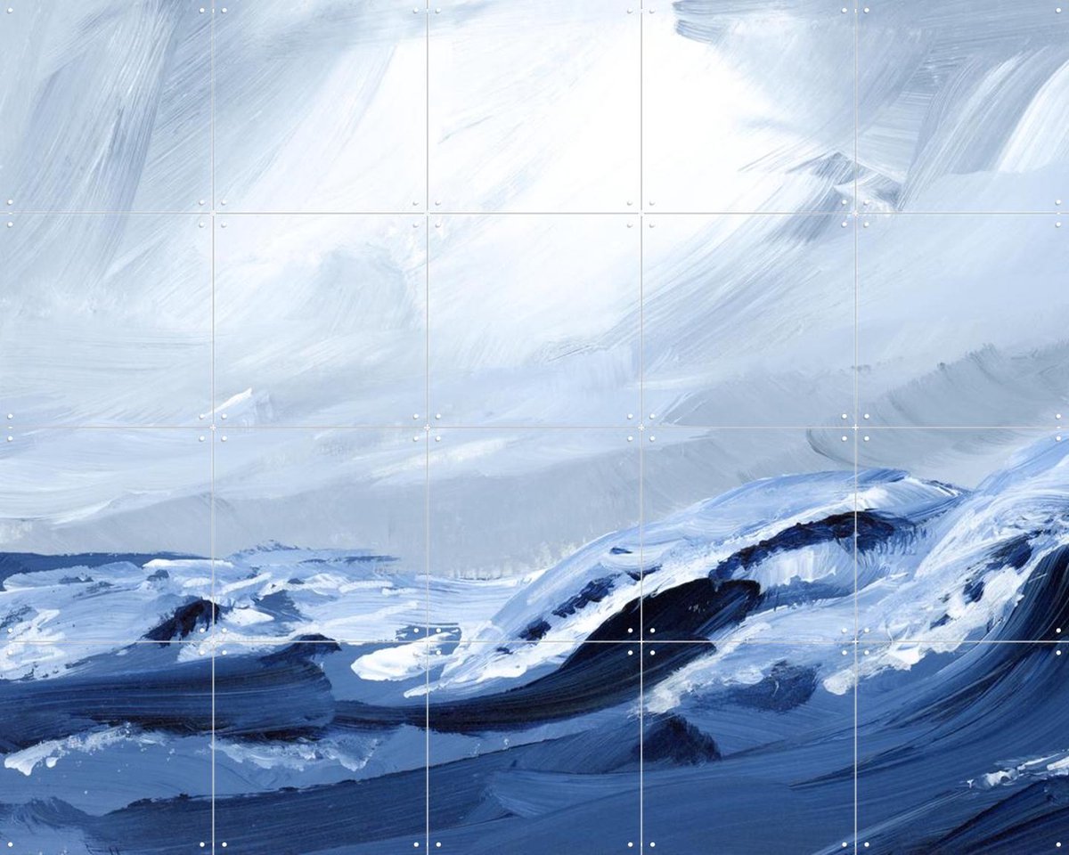 IXXI Atlantic Surf, Green Barn Studio - 100 x 80 cm - Gratis ophangtool - Grote wanddecoratie en posters - Impressionisme, Abstract, Olieverf