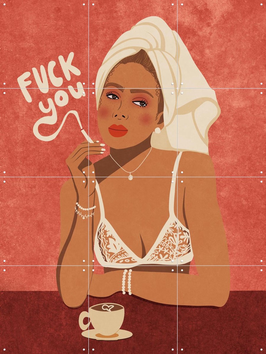 IXXI Thinking of you, Raissa Oltmanns - 60 x 80 cm - Gratis ophangtool - Grote wanddecoratie en posters - Illustraties, Pop art, Speels, Grafisch