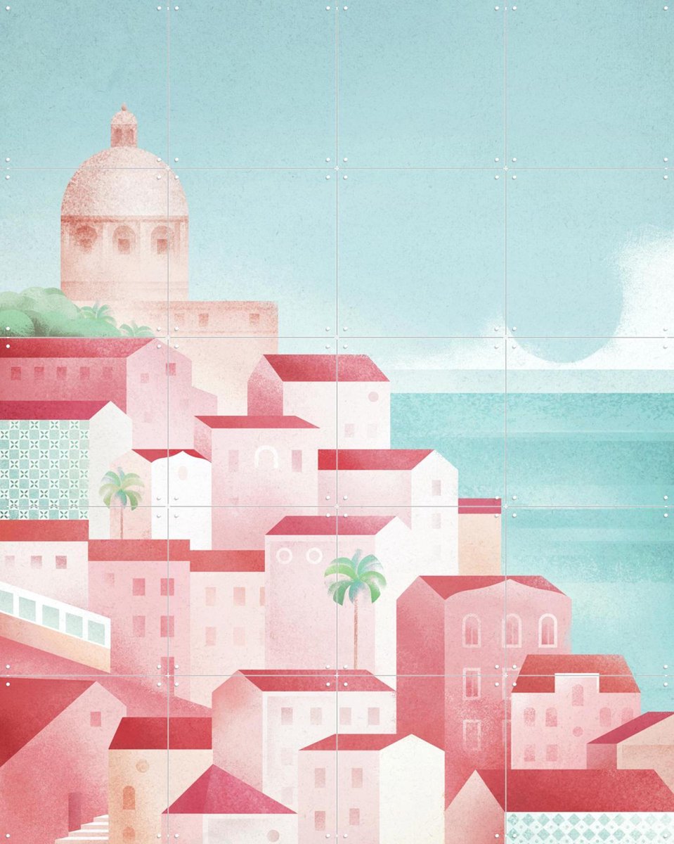 IXXI Lisbon, Henry Rivers - 80 x 100 cm - Gratis ophangtool - Grote wanddecoratie en posters - Geometrische Kunst, Illustraties, Minimalisme