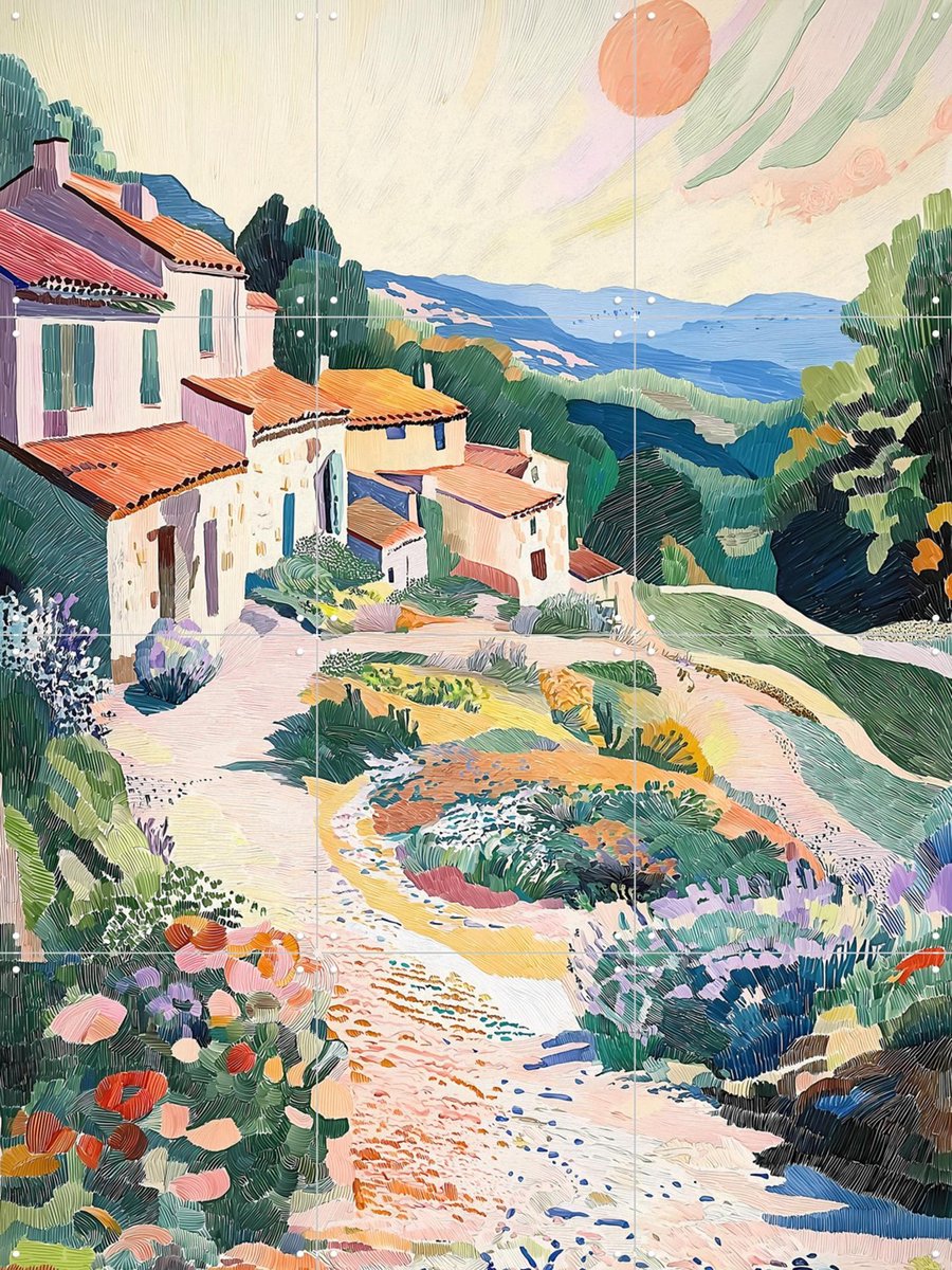 IXXI Tranquil Summit, Artclaud - 60 x 80 cm - Gratis ophangtool - Grote wanddecoratie en posters - Olieverf, Kleurrijk, Slaapkamer, Woonkamer