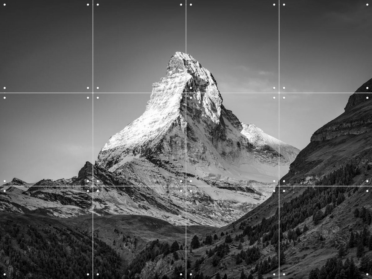 IXXI Peak of Matterhorn mountain, Zermatt, Switzerland, Jan Becke - 80 x 60 cm - Gratis ophangtool - Grote wanddecoratie en posters - Fotografie