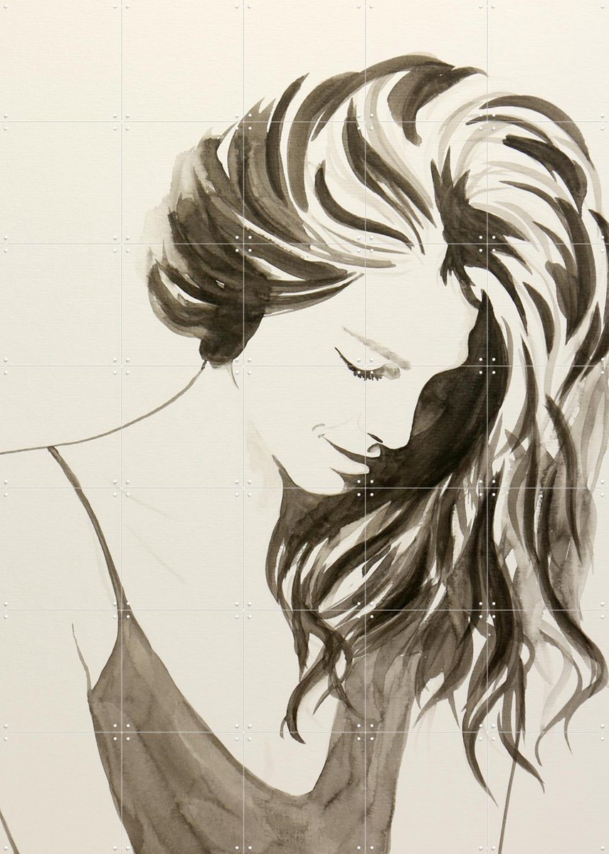 IXXI In Mind, Natalie Bruns - 100 x 140 cm - Gratis ophangtool - Grote wanddecoratie en posters - Line art, Illustraties, Tekeningen, Slaapkamer