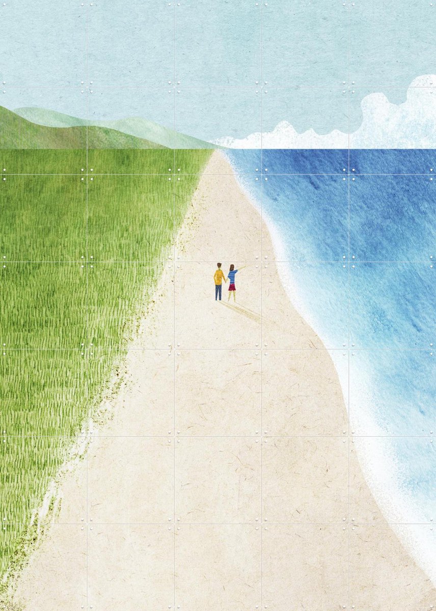 IXXI Wild Beach, Henry Rivers - 100 x 140 cm - Gratis ophangtool - Grote wanddecoratie en posters - Speels, Kleurrijk, Minimalisme, Illustraties