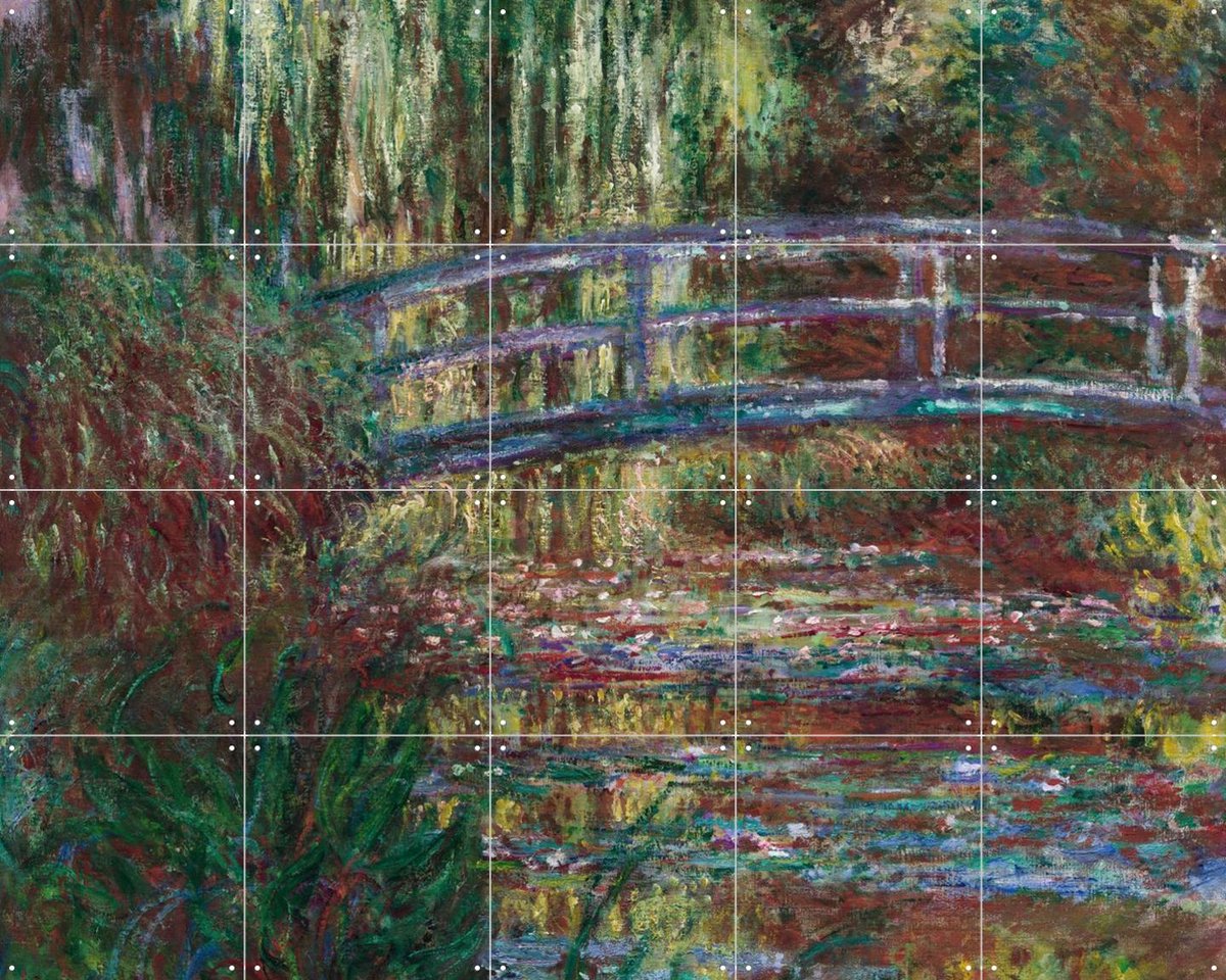 IXXI The Water Lily Pond, Claude Monet & Museum of Fine Arts Boston - 100 x 80 cm - Gratis ophangtool - Grote wanddecoratie en posters - Olieverf