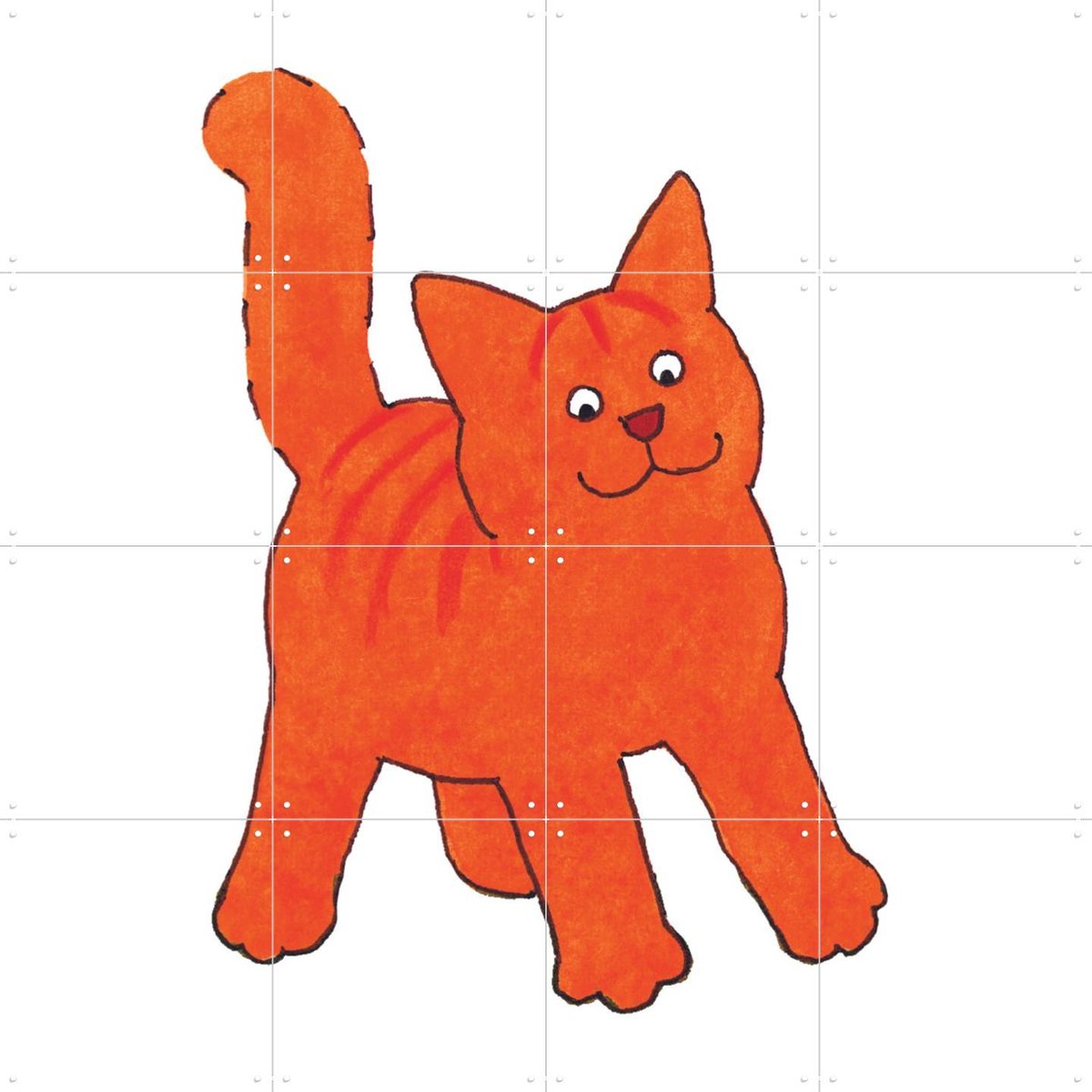 IXXI Dikkie Dik is Verbaasd, Dikkie Dik - 80 x 80 cm - Gratis ophangtool - Grote wanddecoratie en posters - Fantasierijk, Speels, Illustraties