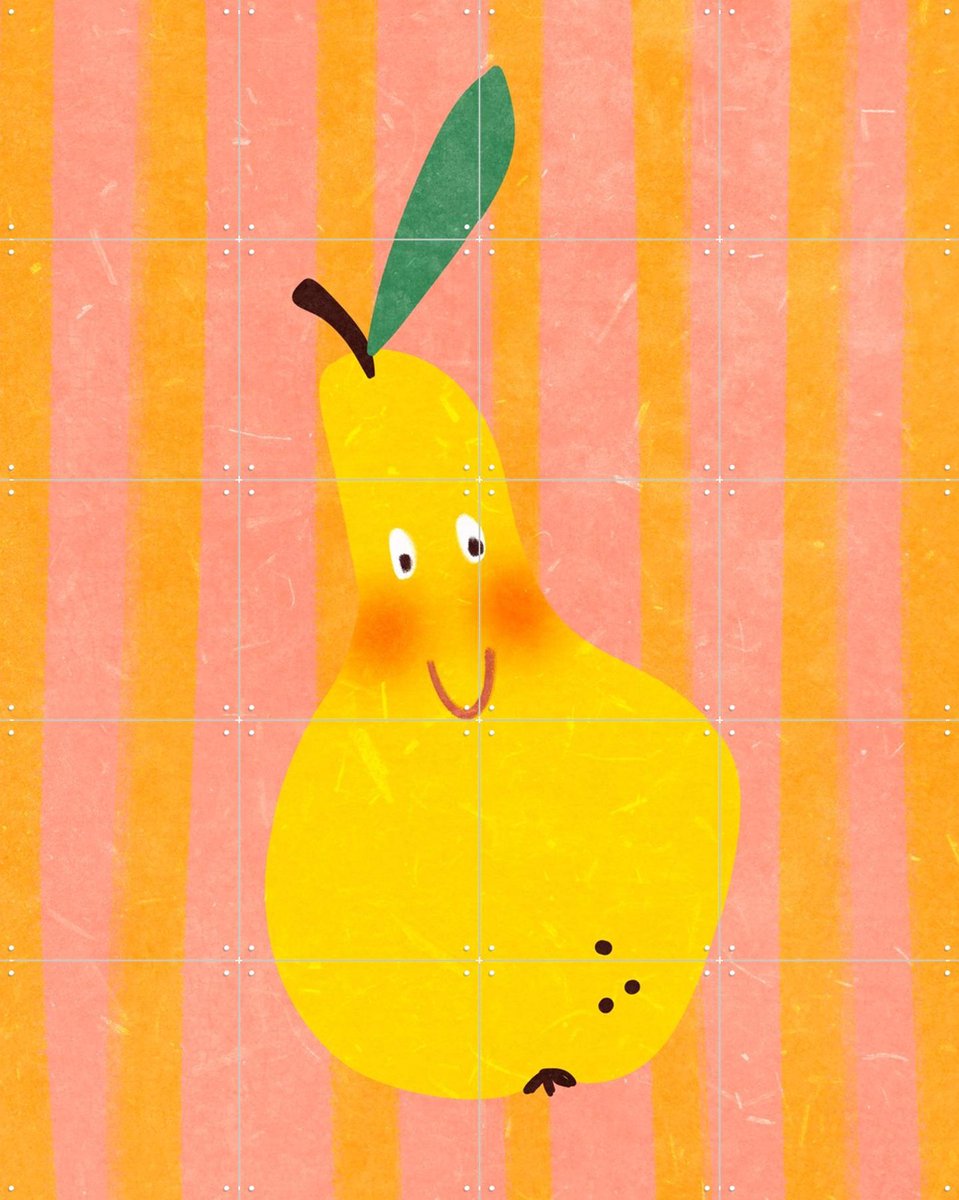 IXXI Hello Pear, Raissa Oltmanns - 80 x 100 cm - Gratis ophangtool - Grote wanddecoratie en posters Babykamer, Kinderkamer, Kinderen